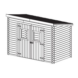 Gartenhaus Habrita Dalmat aus Massivholz 5,20 m2 mit Dachwellblech