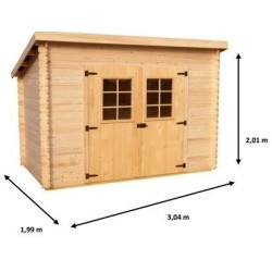 Abri de Jardin Habrita Dalmat en bois massif 6,05m2 avec toit plaques ondulées