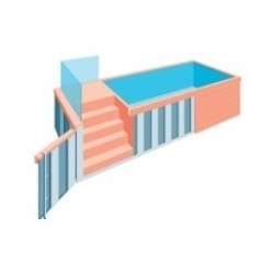 Piscina de aço inoxidável CosyPool 350x600 H150 retângulo