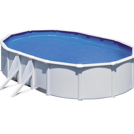 Piscina Oval GRE White Fiji 500×300x120 com filtro de areia