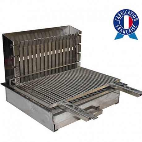 Barbecue au Charbon de Bois Encastrable Tout Inox avec Grille