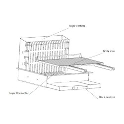 Barbecue au Charbon de Bois Encastrable Tout Inox avec Grille