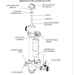 Tratamiento UV de Pool Pro Pool Plus Vulcan 55W 50m3 con bomba dosificadora