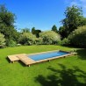 Piscina urbana PROCOPI legno 600 x 250 x H 133 copertura automatica con tronco