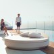 Transat Bain de Soleil Vondom Rond Vela Daybed Dossier Inclinable Silvertex Blanc