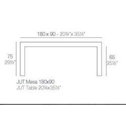  Jut Mesa 90 Tisch hoch Vondom grau
