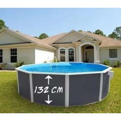 Piscina Oval GRE White Fiji 500×300x120 com filtro de areia