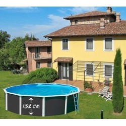 Piscina Oval GRE White Fiji 500×300x120 com filtro de areia