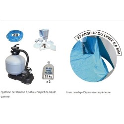 Piscina Oval GRE White Fiji 500×300x120 com filtro de areia