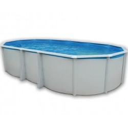 Piscina acima do solo TOI Ibiza Compact oval 640x366x132 com kit completo branco