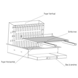 Barbecue au Charbon de Bois Encastrable Tout Inox avec Grille