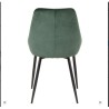 Set of 4 chairs meal velvet green with Base Metal Black Kari KosyForm