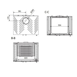 Insira Foyer de Cheminée à Bois Ferlux en Fonte 3 Grandes faces Vitreous 17kW