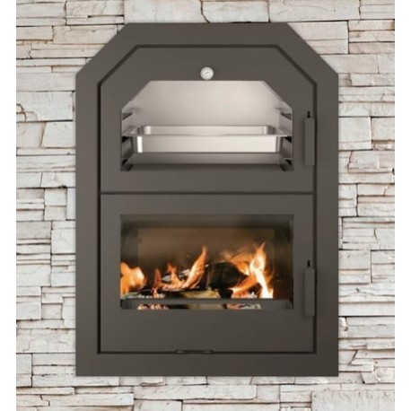 Ferlux houtkachel met Forno 60 Inbouwoven16kW met glas