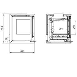 Inserção de madeira Ferlux Panoramic 90 com 3 lados envidraçados 18 kW