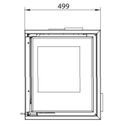 Inserto in legno Ferlux Panoramic 90 Angle con 2 lati vetrati 18 kW