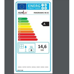 Inserto in legno Ferlux Panoramic 90 Angle con 2 lati vetrati 18 kW