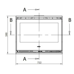 Inserto de madera Ferlux Panoramic 90 con 3 laterales acristalados 18 kW