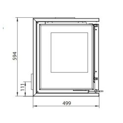 Inserção de madeira Ferlux Panoramic 90 com 3 lados envidraçados 18 kW