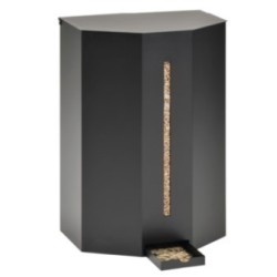 Armazenamento de pellets de madeira de quartzo com rodízios preto fosco design dezenove
