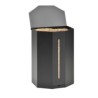 Armazenamento de pellets de madeira de quartzo com rodízios preto fosco design dezenove