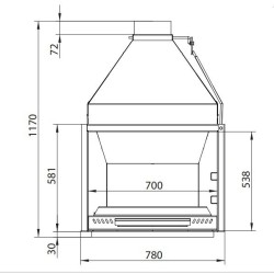 Fogão a lenha Ferlux com Forno 60 forno em aço de 16kW com vidro