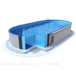 Piscine Ovale Ibiza Azuro 11mx5m H150cm Enterrée avec Filtre à sable