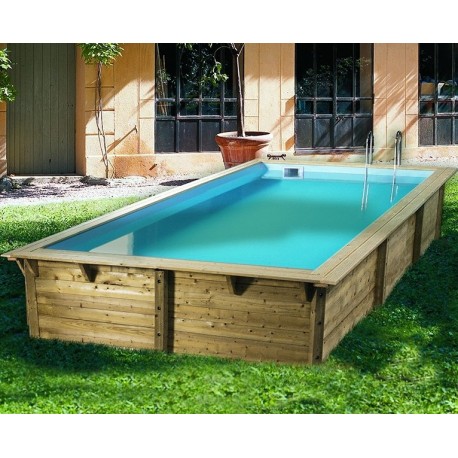 Zwembad Hout Sunwater 550x300 H140cm Blue Liner Ubbink