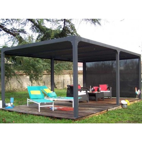 Pérgola bioclimática Habrita 21,5 m2 Lado alumínio e cortina 3,6