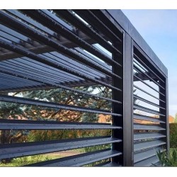 Bioclimatic pergola Habrita 10.8 m2 with movable aluminum vents side 3.6