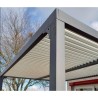 Pergola Bioclimatico alluminio antracite 10,80 m2 e tetto con lame ovali Habrita