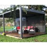 Pergola bioclimatique Habrita 21.52 m2 avec 2 rideaux coté 3.6