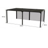 Pergola bioclimatique Habrita 21.52 m2 avec 2 rideaux coté 3.6