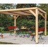 Pérgola de madera Habrita 341x313x217 con ventosas extraíbles en el techo