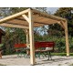 Habrita Holzpergola 341x313x217 mit abnehmbaren Saugnäpfen auf Dach