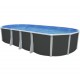 Oberirdischer Pool TOI Ibiza Compact oval 730x366x132 mit komplettem Anthrazit-Kit