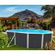 Oberirdischer Pool TOI Mallorca oval 550x366 mit komplettem Kit Anthrazit