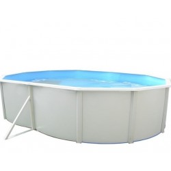 Piscina acima do solo TOI Mallorca oval 640x366xH120 com kit completo Branco