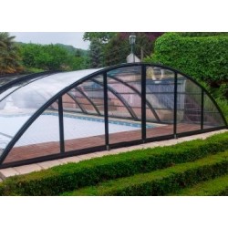 Mid-height pool enclosure Telescopic shelter Madeira 12.76x6m ready-to-install