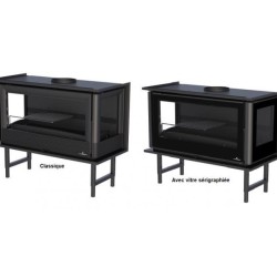 Holzeinsatz 3 Seiten verglast Bronpi Paris 90-3-C 14kW mit Turbine