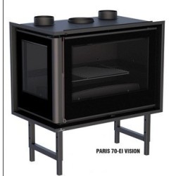 Left glazed corner wood insert Bronpi Paris 90-EI Vision 14kW with turbine