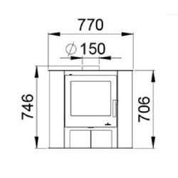 Wood stove Bronpi Gijon-H 11kW with oven and pyre