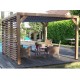 Pérgola Bioclimática Orientable Cuchillas 11 m2 y Disyuntor de Vista Lateral 3 m