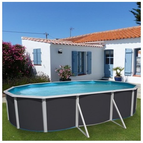 Piscine hors sol TOI Prestigio ovale 640x366x120 Anthracite