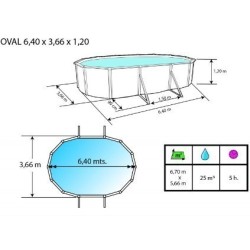 Oberirdischer Pool TOI Prestigio oval 550x366x120 Anthrazit