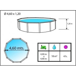 Above ground pool TOI Prestige round 460x120 White
