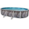 Piscina fuori terra TOI Ovale pietra grigia 640x366xH120 con kit completo