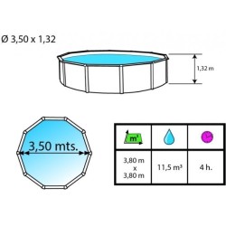 Piscine hors sol TOI Magnum ronde 350x132 Anthracite