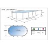 Piscina fuori terra TOI Magnum ovale 730x366x132 Antracite con scaletta di sicurezza