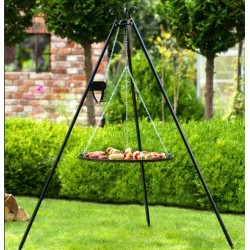 Braciere Viking King e treppiede 80cm con griglia in acciaio inossidabile